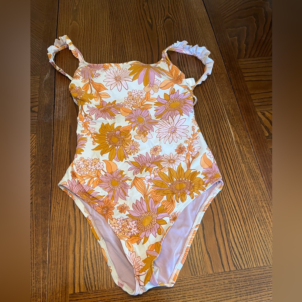 KONA SOL MEDIUM COVERAGE ONE PIECE SWIM SIUT FLOWER PRINT. NWT. SIZE SMALL.